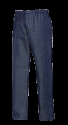Брюки на кулиске с карманами, с карманом, 60% полиэстер, 40% хлопок, синяя джинса,  размер XXXL