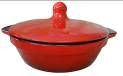 Сковорода с крышкой красная Борисовская керамика