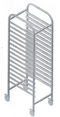 Стеллаж трансп. т.м.WLBake серии TR, мод.TR-15 (400х600),сбор.-разб.,н/ж,450х610х1800,загр.по уз.ст.