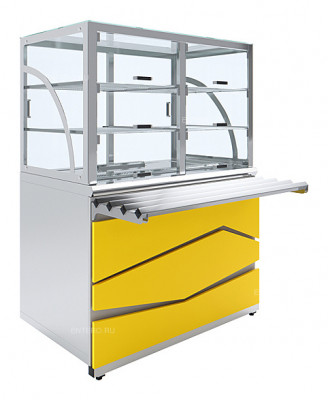 Прилавок холодильный Luxstahl ПХК (С)-1200 Premium Zigzag
