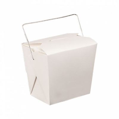 Коробка для лапши с ручками 780 мл белая, 8*7 см, 50 шт/уп, картон, Garcia de Pou