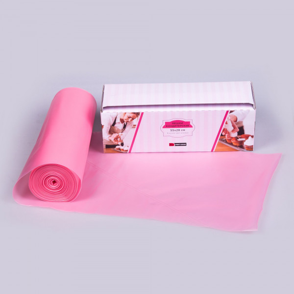 Мешок кондитерский 3-сл в рулоне 53 см розовый, 80 мкм, особо прочные швы, 100 шт/рул, P.L. Proff Cu в Москве