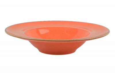 Тарелка глубокая 30 см с полями фарфор цвет оранжевый Seasons