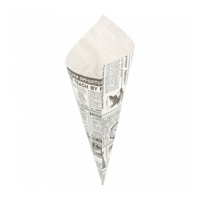 Кулек бумажный "Газета" 250 г, белый, 29,5 см, жиростойкий пергамент, 250 шт/уп, Garcia de Pou