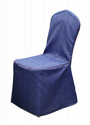 Чехол для стула ткань мебельная mebelan банкетный с кантом синий