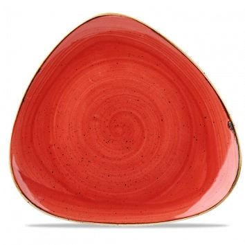 Тарелка мелкая треугольная 31,1см, без борта, Stonecast, цвет Berry Red