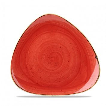 Тарелка мелкая треугольная 22,9 см, без борта, Stonecast, цвет Berry Red