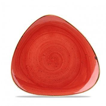 Тарелка мелкая треугольная 19,2 см, без борта, Stonecast, цвет Berry Red
