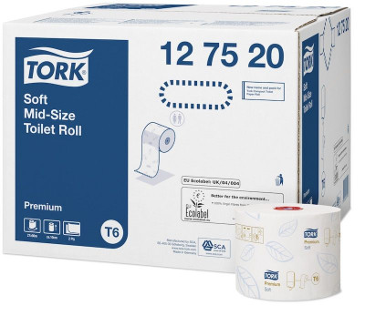 Туалетная бумага Mid-size в миди-рулонах мягкая Tork 