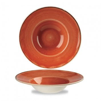 Тарелка для пасты 24см 0,28л, с широким бортом, Stonecast, цвет   Spiced Orange