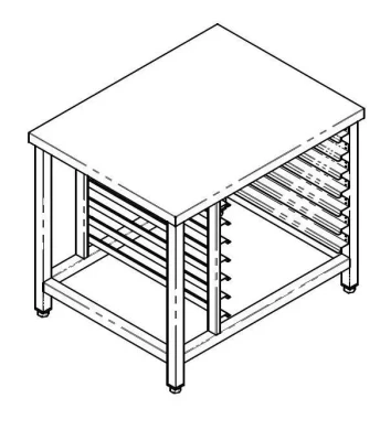 Подставка т.м. Vortmax 900х700х750 для пароконвектоматов Tecnoeka 1х7 ур. унив. напр