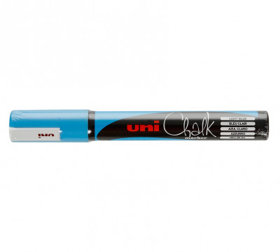 Маркер «Голубой неон» для оконных и стеклянных поверхностей 1.8-2.5 мм Uni Chalk PWE-5M [110036]