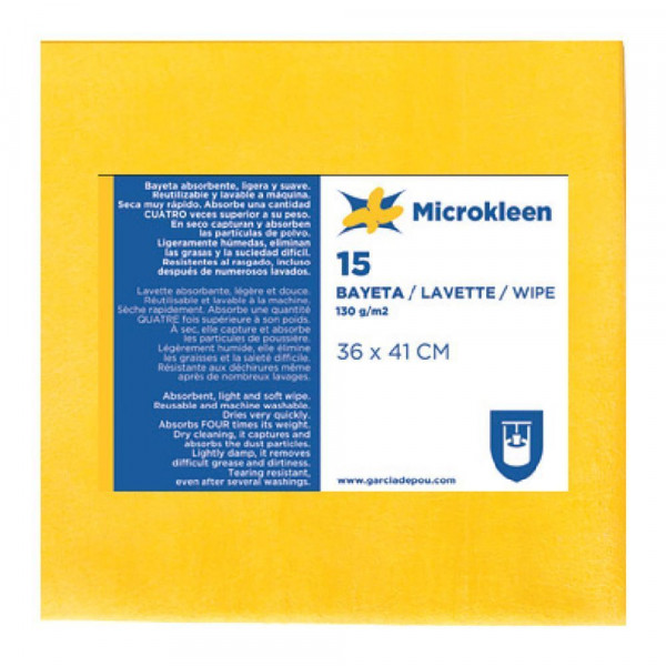 Салфетки Microkleen желтые, 36*41 см, микрофибра 130 г/см2, 15 шт/уп в Москве