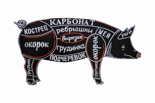 Меловая доска «Свинья» односторонняя на цепи 1000х540 мм с росписью в Москве