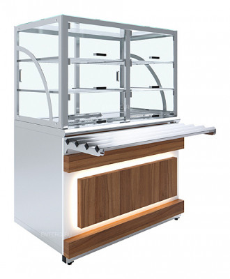 Прилавок холодильный Luxstahl ПХК (С)-1200 Premium Eco Wood