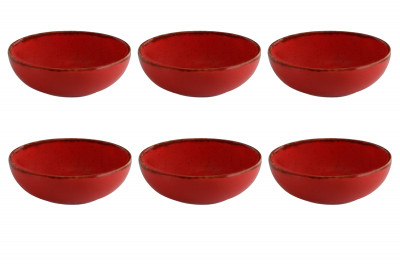 Porland Набор соусников Сизонс 9 см (6 предметов), красный, 95 мл