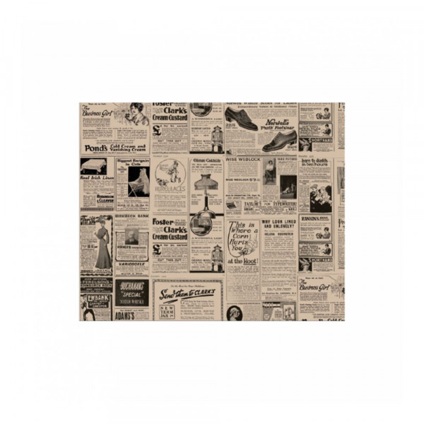 Упаковочная бумага "Газета", крафт, 28*34 см, жиростойкий пергамент 34 г/см2, 1000 шт/уп, Garcia de в Москве
